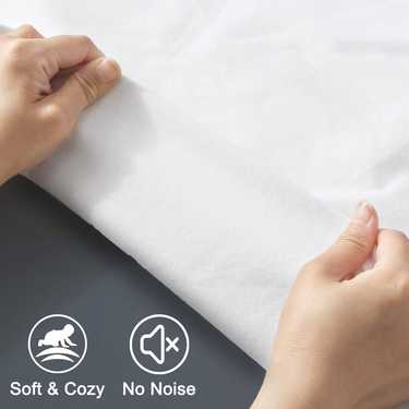 Sleezzz Vital protector de colchón molleton impermeable tensión fija 180 x 200 cm, protector de colchón de algodón 100% en blanco