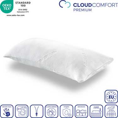 2 x Almohada viscoelástica CloudComfort 40 x 80 cm