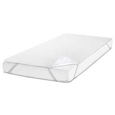 Sleezzz Vital protector de colchón molleton impermeable tensión fija 160 x 200 cm, protector de colchón de algodón 100% en blanco