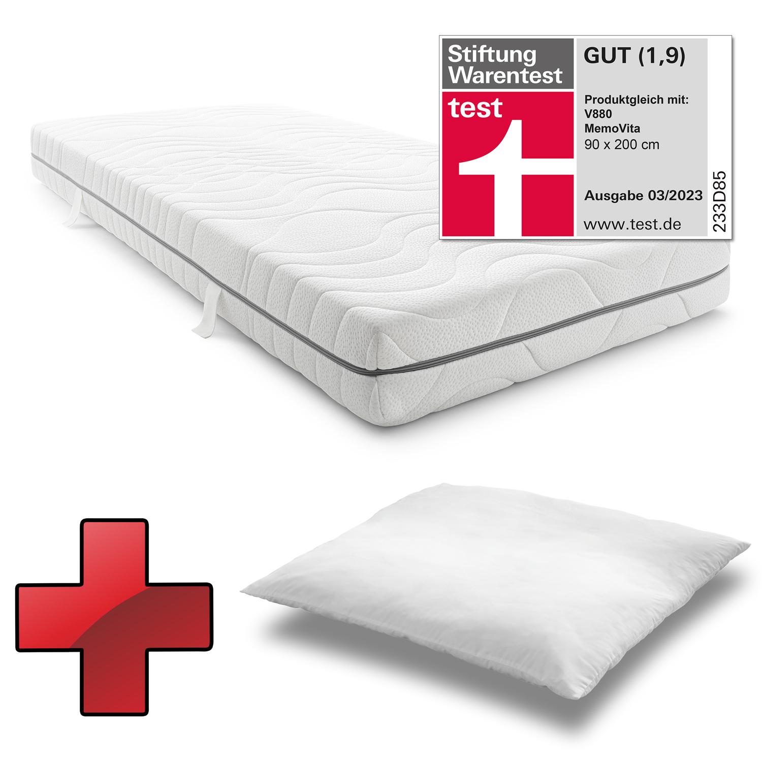 Colchón Sleezzz® Smart 90x200 cm + almohada CloudComfort Basic de microfibra 80 x 80 cm