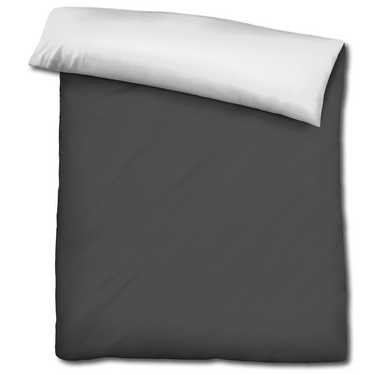 Paquete doble de ropa de cama reversible CloudComfort Basic blanco/negro 155 x 220 + 80 x 80 cm