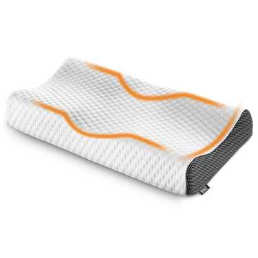 Colchón viscoelástico de 7 zonas Sleezzz Smart 140 x 190 cm, altura 18 cm, nivel de firmeza H3 con espuma viscoelástica con memoria de aire + almohada de gel Sleezzz® Premium gratuita