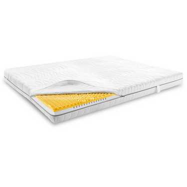 Colchón viscoelástico de 7 zonas Sleezzz Smart 120 x 200 cm, altura 18 cm, nivel de firmeza H3 con espuma viscoelástica con memoria de aire + almohada ortopédica Sleezzz Premium con efecto gel para el cuello 32 x 60 cm