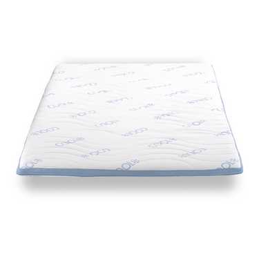 Topper de espuma fría CloudComfort Cool 140 x 200 cm H2/H3, altura 7 cm, nivel de firmeza H2/H3, topper de 7 zonas con cara de verano e invierno