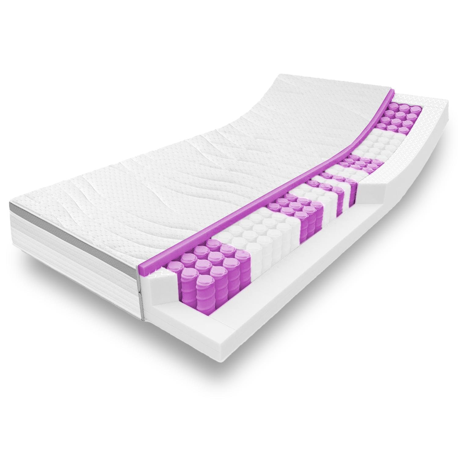 Colchón de muelles ensacados ergonómico de 7 zonas Sleezzz Diamond T1000 80 x 200 cm, altura 23 cm, nivel de firmeza H2/H3, 1000 muelles/2m². Colchón de muelles ensacados ergonómico de 7 zonas Sleezzz Diamond T1000 80 x 200 cm, altura 23 cm, nivel de firmeza H2/H3, 1000 muelles/2m².