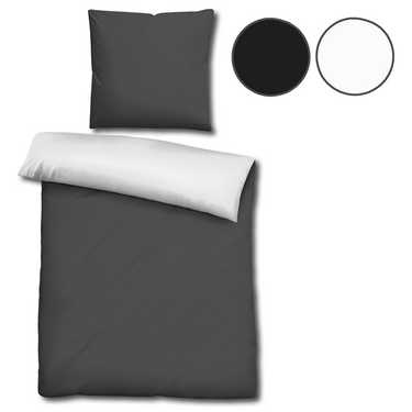 CloudComfort Basic ropa de cama reversible blanco/negro 135 x 200 + 80 x 80 cm