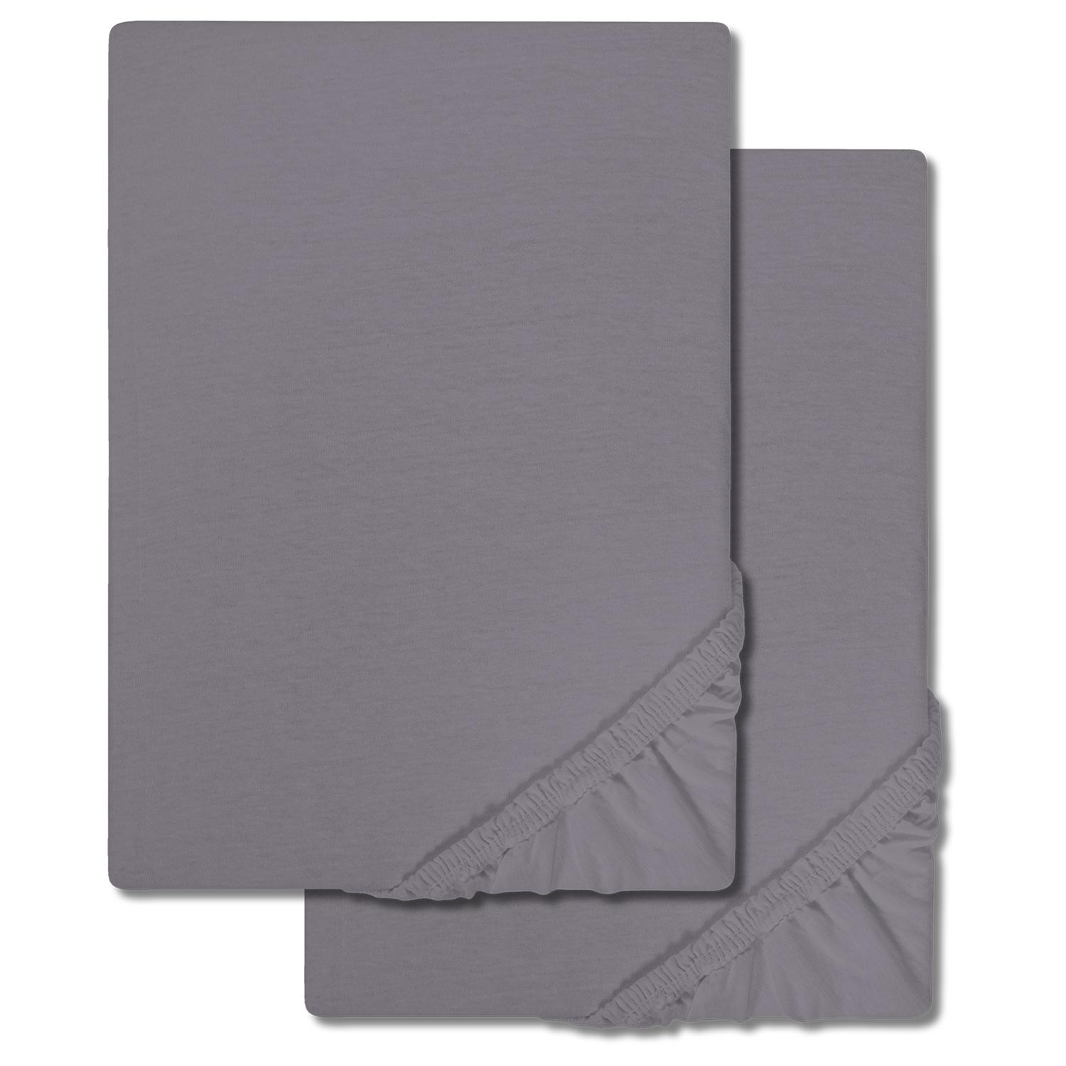 Paquete doble de sábanas bajeras CloudComfort Basic gris oscuro 180 x 190 - 200 x 200 cm