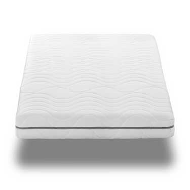 Colchón viscoelástico de 7 zonas Sleezzz Smart 120 x 200 cm, altura 18 cm, nivel de firmeza H3 con espuma viscoelástica con memoria de aire + almohada ortopédica Sleezzz Premium con efecto gel para el cuello 32 x 60 cm