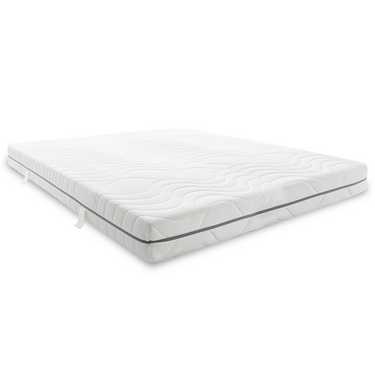 Colchón viscoelástico de 7 zonas Sleezzz Smart 180 x 200 cm, altura 18 cm, nivel de firmeza H3 con espuma viscoelástica con memoria de aire + 2 almohadas Sleezzz® Smart regulables en altura