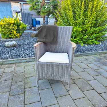 Cojín para silla 37 x 37 cm con correas de sujeción blanco