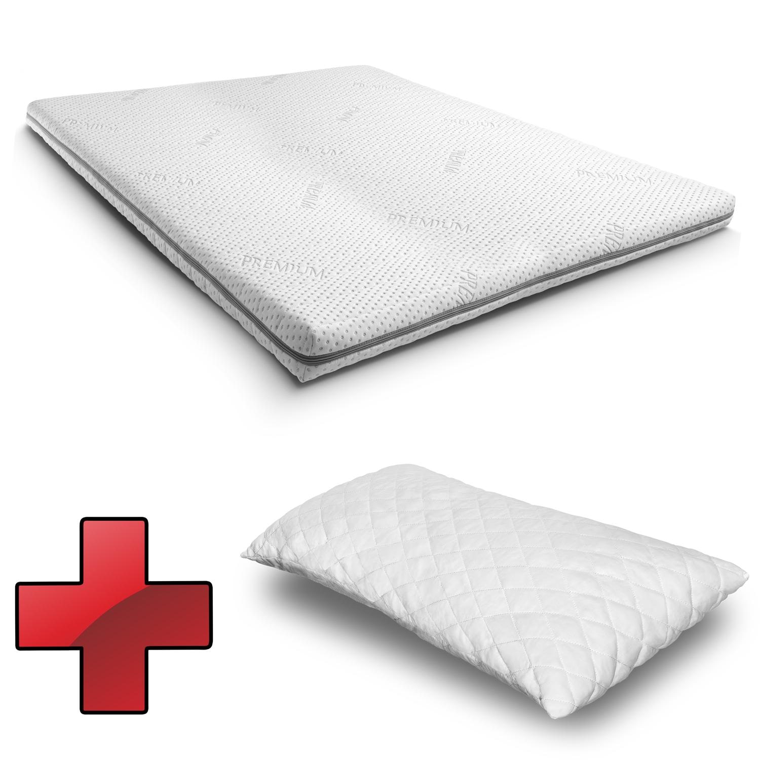 Supportho Premium topper 120 x 200 cm H3 + CloudComfort Basic almohada de gel 40 x 80 cm Supportho Premium topper 120 x 200 cm H3 + CloudComfort Basic almohada de gel 40 x 80 cm