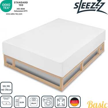 Sábana bajera Molleton elástica Sleezzz Basic 120/190 - 140/210 cm en paquete doble