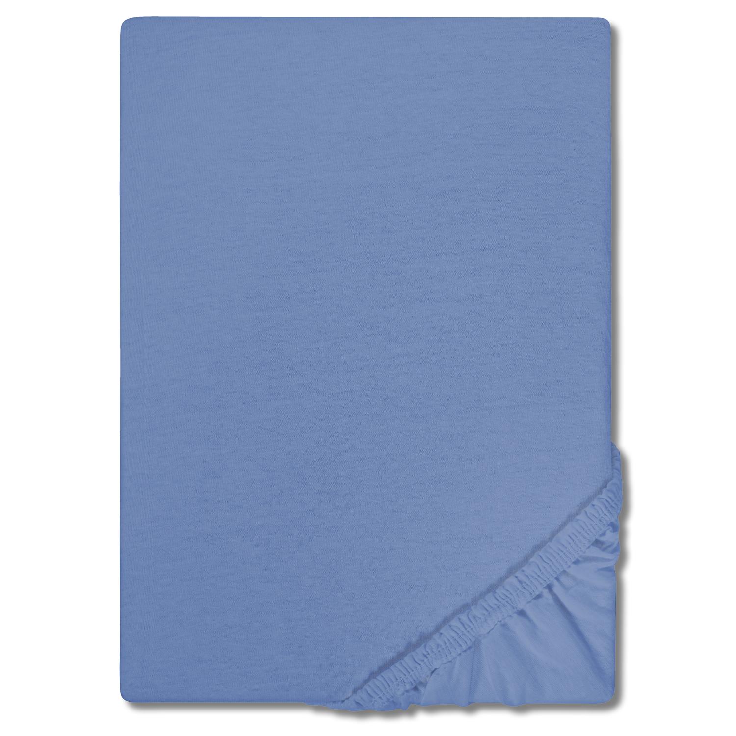 CloudComfort Basic sábana bajera jersey stretch azul 120 x 200 cm