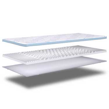 Topper de espuma fría CloudComfort Cool 90 x 200 cm H2/H3, altura 7 cm, nivel de firmeza H2/H3, topper de 7 zonas con cara de verano e invierno