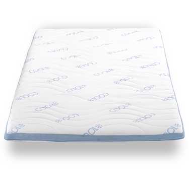 Topper de espuma fría CloudComfort Cool 100 x 200 cm H2/H3, altura 7 cm, nivel de firmeza H2/H3, topper de 7 zonas con cara de verano e invierno