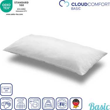 Almohada de microfibra CloudComfort Basic 40 x 80 cm