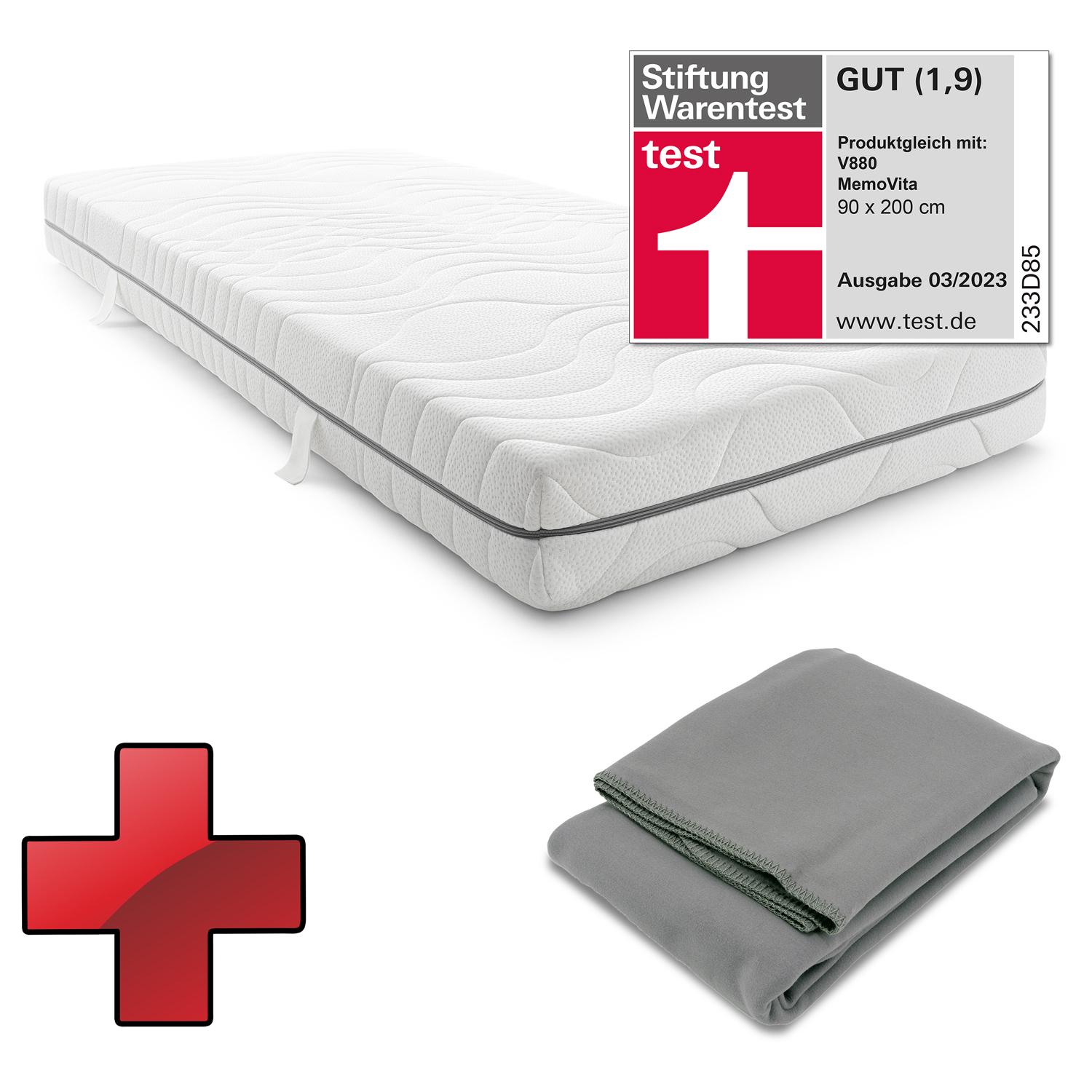 Colchón Sleezzz® Smart 90x200 cm + manta Sleezzz® Smart antracita 140 x 200 cm