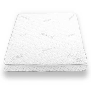 Supportho topper premium de espuma fría 100 x 200 cm H3, altura 9 cm, grado de dureza H3 con funda antibacteriana + almohada de gel CloudComfort Basic 40 x 80 cm