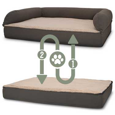 Cama ortopédica para perros 100 x 70 x 27 cm con respaldo talla M