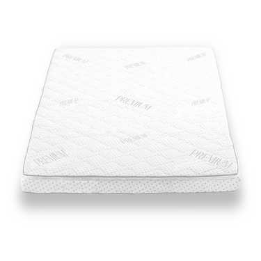 Topper de espuma fría Supportho Premium topper 120 x 200 cm H3, altura 9 cm, grado de dureza H3 con funda antibacteriana CloudComfort Basic almohada de copos de gel 40 x 80 cm